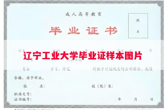 辽宁工业大学毕业证样本图片