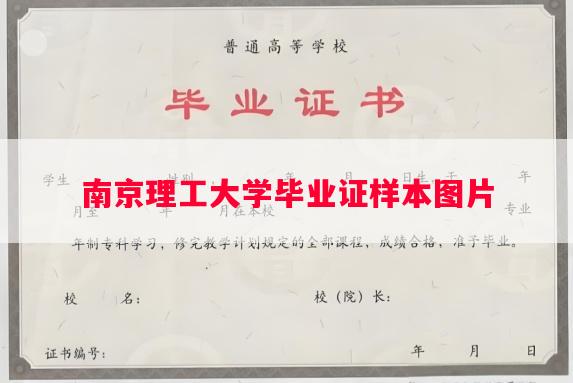 南京理工大学毕业证样本图片