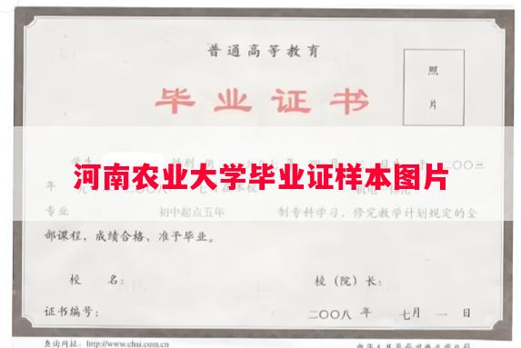 河南农业大学毕业证样本图片