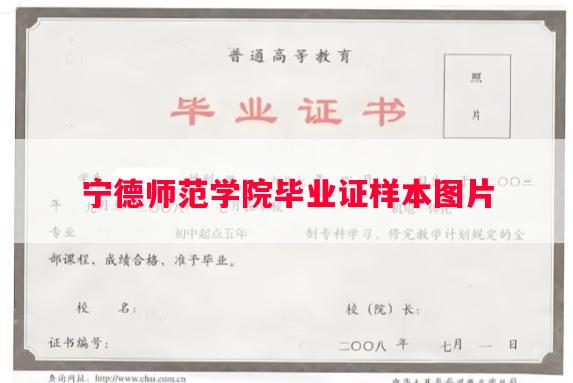 宁德师范学院毕业证样本图片