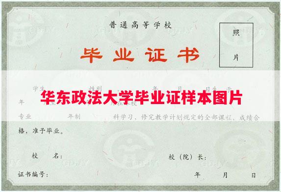 华东政法大学毕业证样本图片