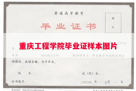 重庆工程学院毕业证样本图片