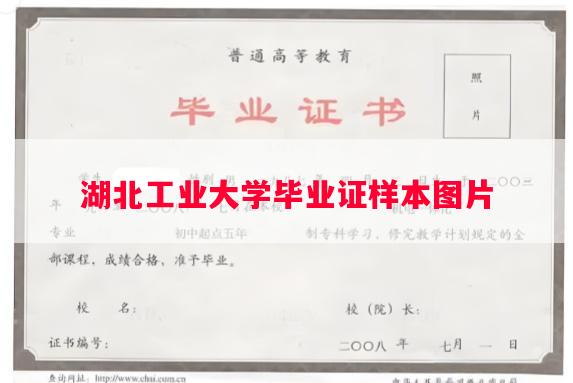 湖北工业大学毕业证样本图片