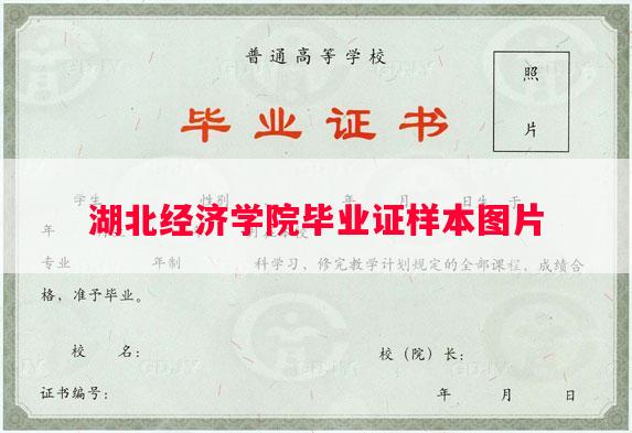 湖北经济学院毕业证样本图片