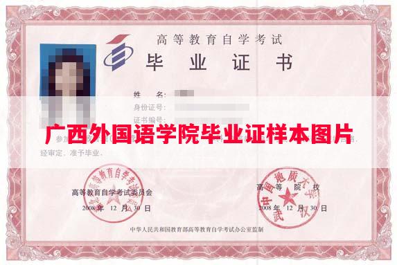 广西外国语学院毕业证样本图片