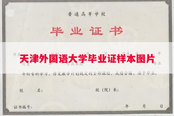 天津外国语大学毕业证样本图片