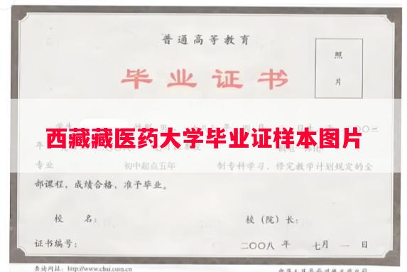 西藏藏医药大学毕业证样本图片