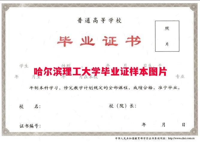 哈尔滨理工大学毕业证样本图片