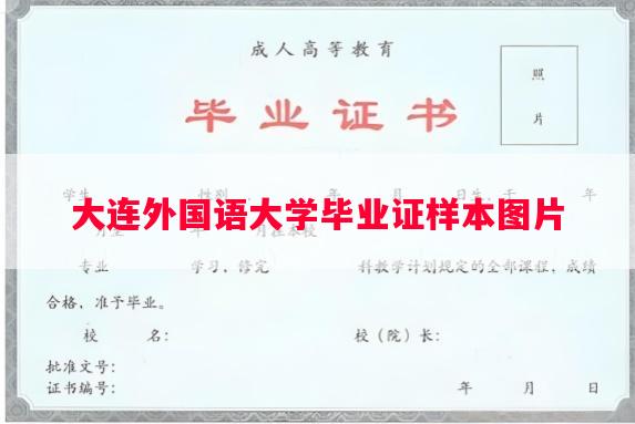 大连外国语大学毕业证样本图片