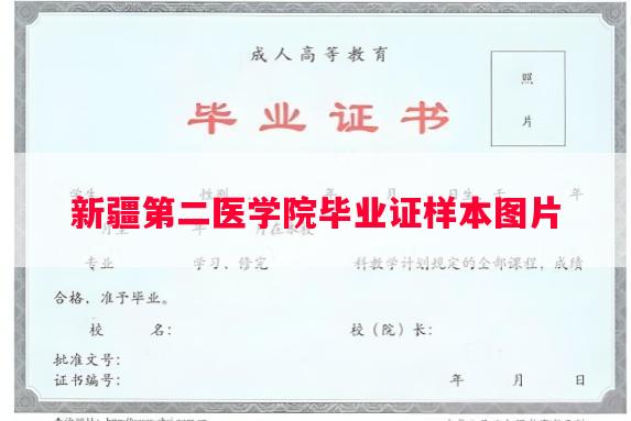 新疆第二医学院毕业证样本图片