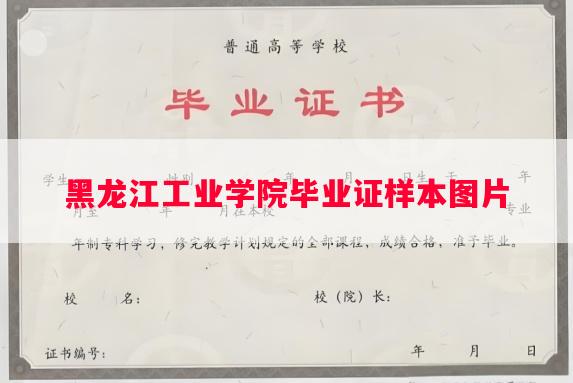 黑龙江工业学院毕业证样本图片
