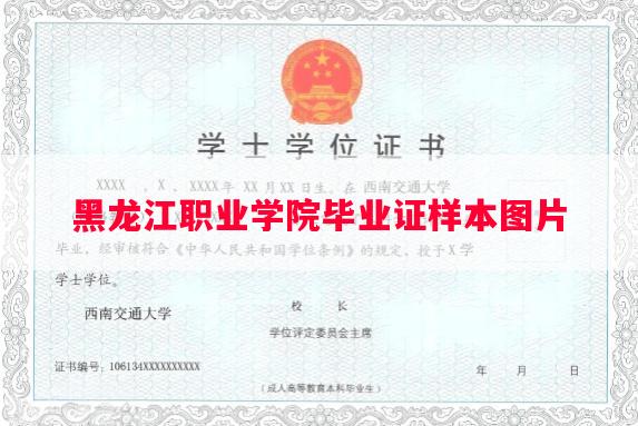 黑龙江职业学院毕业证样本图片