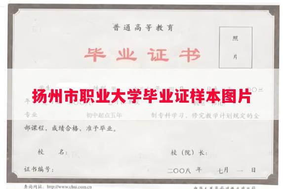 扬州市职业大学毕业证样本图片