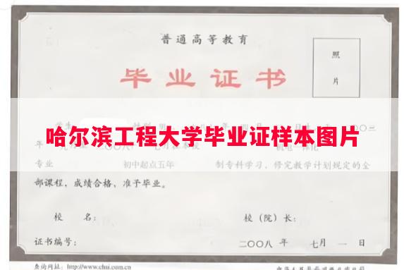 哈尔滨工程大学毕业证样本图片