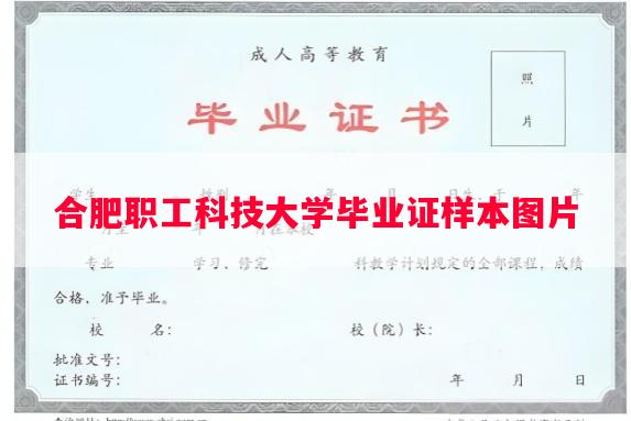 合肥职工科技大学毕业证样本图片