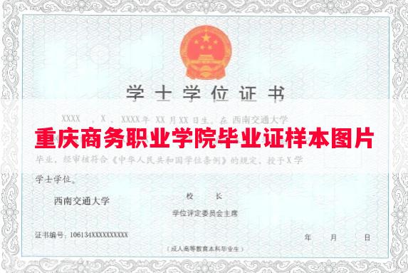 重庆商务职业学院毕业证样本图片