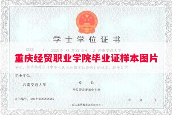 重庆经贸职业学院毕业证样本图片