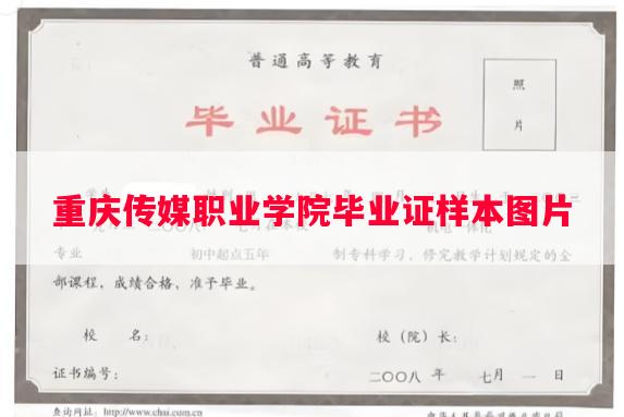 重庆传媒职业学院毕业证样本图片