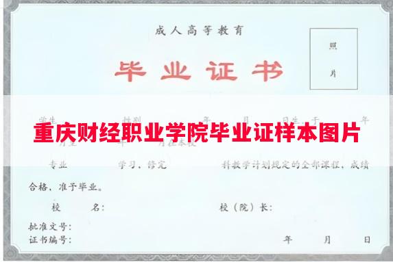 重庆财经职业学院毕业证样本图片