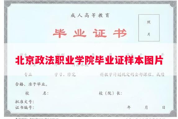 北京政法职业学院毕业证样本图片