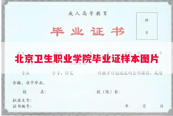 北京卫生职业学院毕业证样本图片