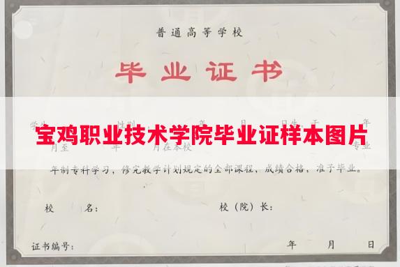 宝鸡职业技术学院毕业证样本图片