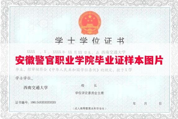 安徽警官职业学院毕业证样本图片