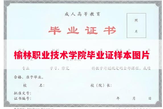 榆林职业技术学院毕业证样本图片
