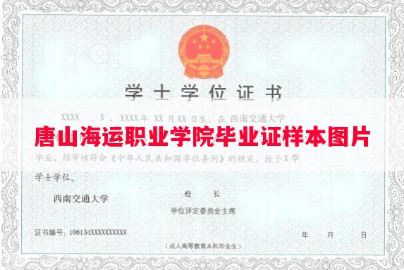 唐山海运职业学院毕业证样本图片