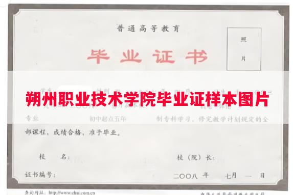 朔州职业技术学院毕业证样本图片