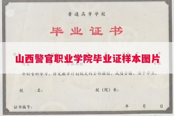 山西警官职业学院毕业证样本图片