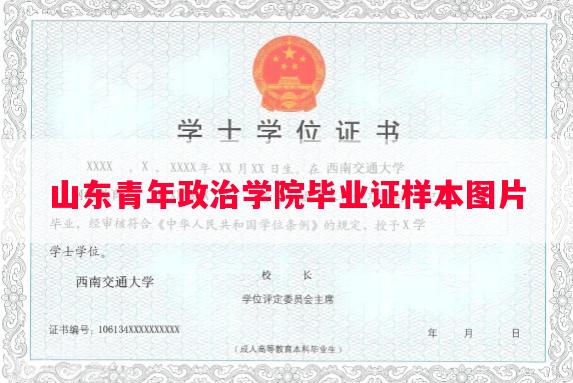 山东青年政治学院毕业证样本图片