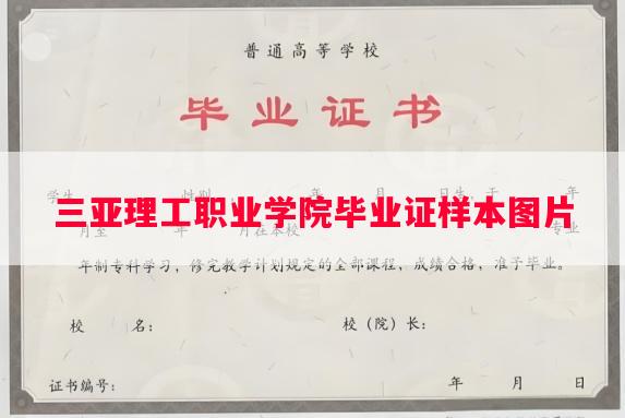 三亚理工职业学院毕业证样本图片