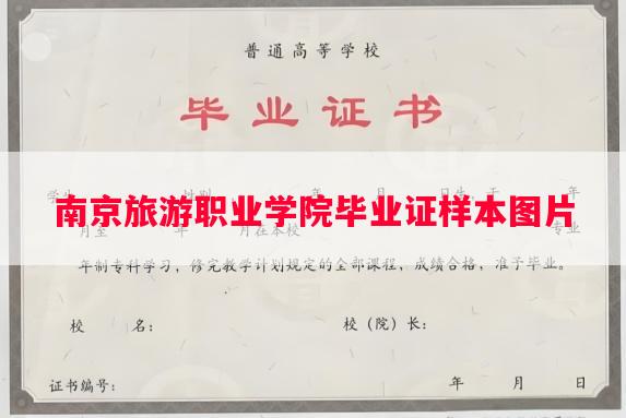 南京旅游职业学院毕业证样本图片