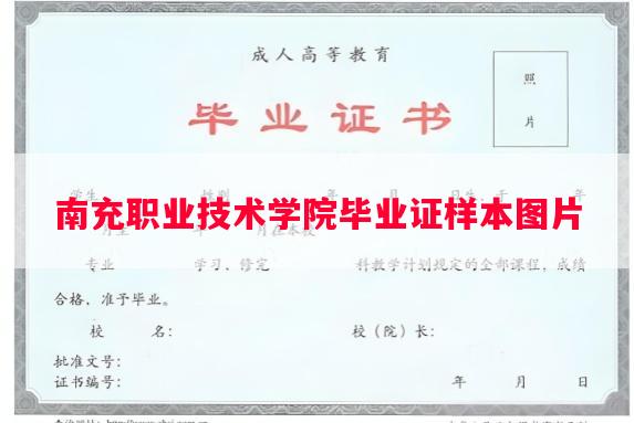 南充职业技术学院毕业证样本图片