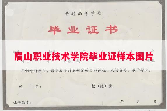 眉山职业技术学院毕业证样本图片