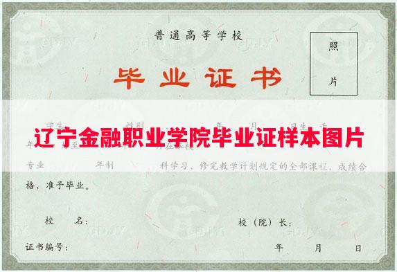 辽宁金融职业学院毕业证样本图片