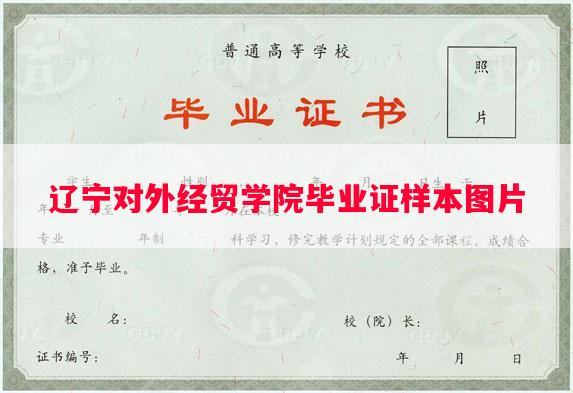 辽宁对外经贸学院毕业证样本图片