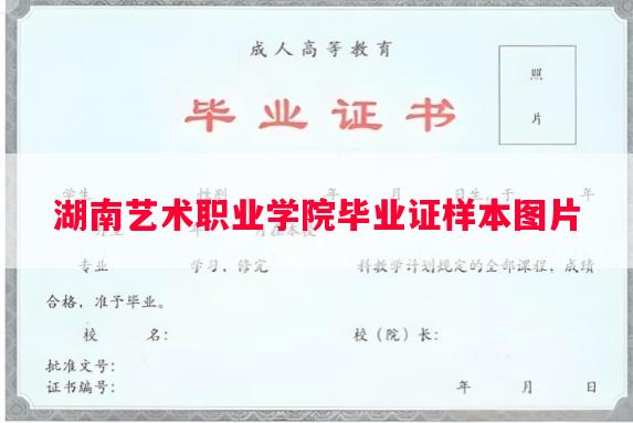 湖南艺术职业学院毕业证样本图片
