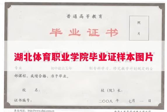 湖北体育职业学院毕业证样本图片