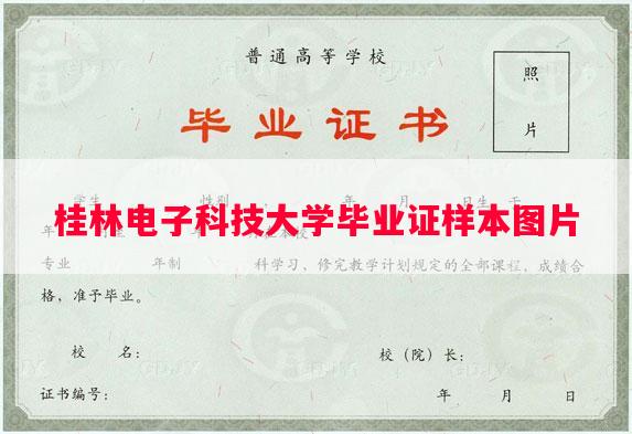 桂林电子科技大学毕业证样本图片