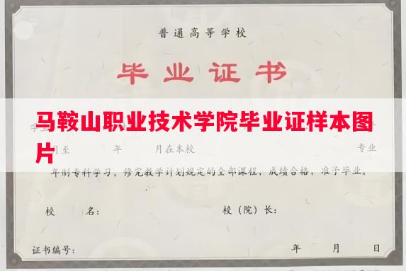 马鞍山职业技术学院毕业证样本图片