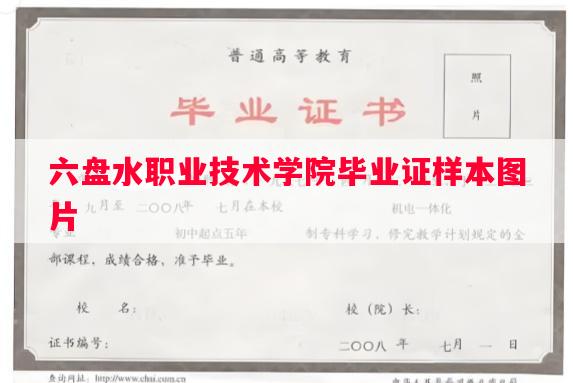 六盘水职业技术学院毕业证样本图片