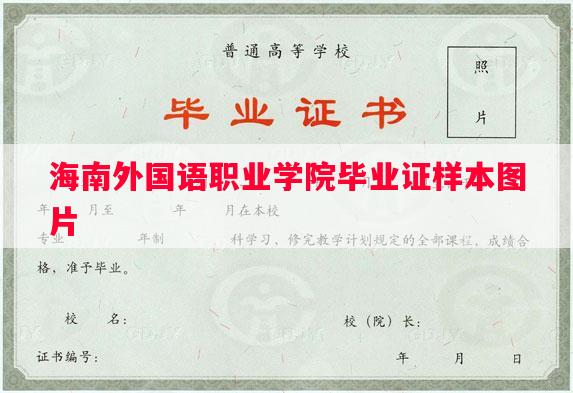 海南外国语职业学院毕业证样本图片