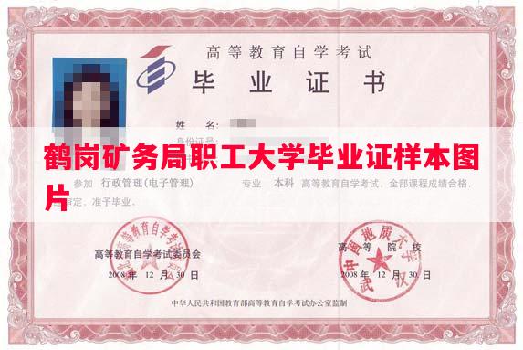 鹤岗矿务局职工大学毕业证样本图片