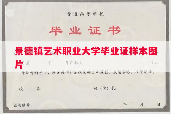 景德镇艺术职业大学毕业证样本图片