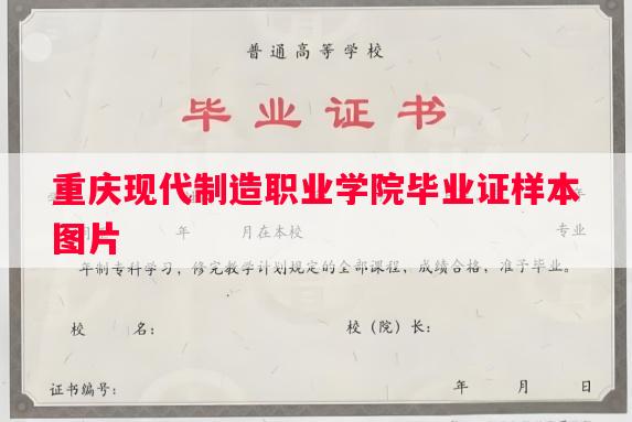 重庆现代制造职业学院毕业证样本图片