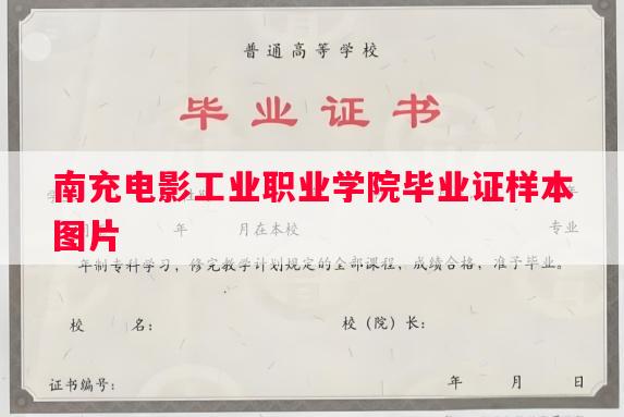 南充电影工业职业学院毕业证样本图片