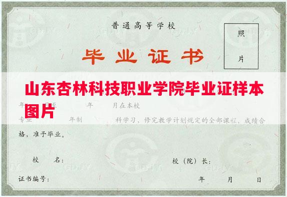 山东杏林科技职业学院毕业证样本图片