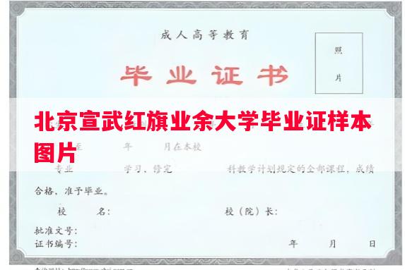北京宣武红旗业余大学毕业证样本图片
